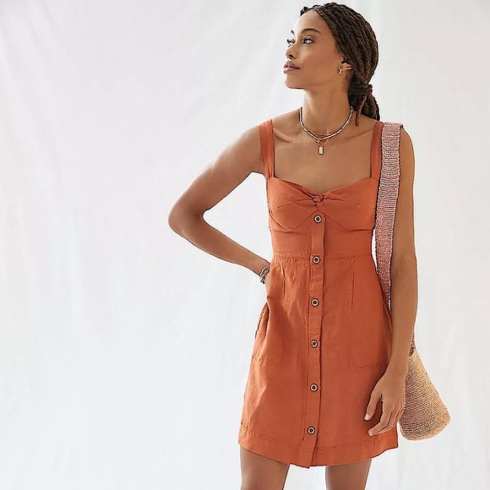 Anthropologie Maeve Twist Front Mini Dress L